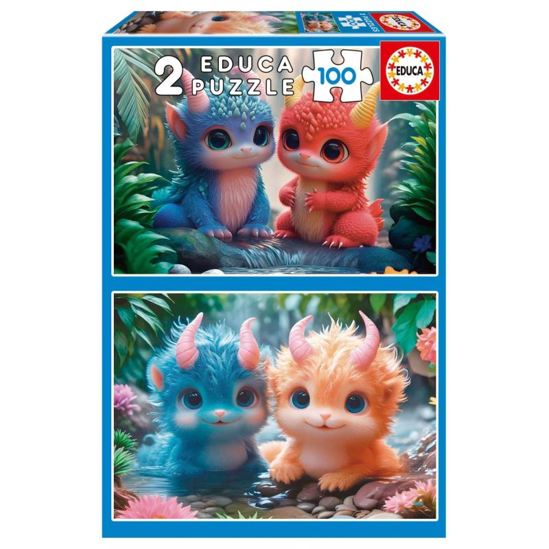 EDUCA Puzzle 2x100 peças, monstrinhos amorosos - 20224