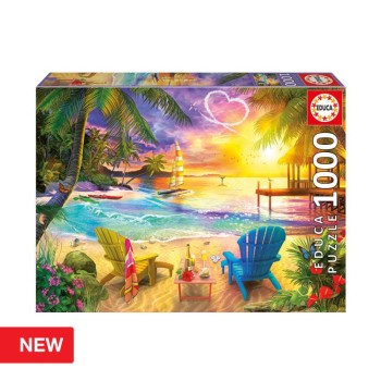 EDUCA Puzzle 1000 peças, Praia do Amor - 20255