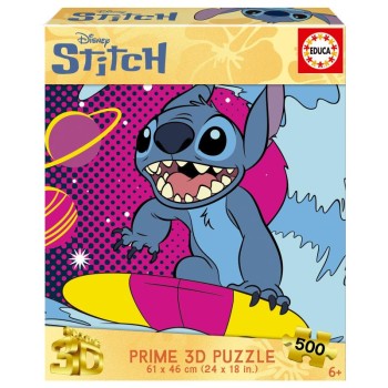 Puzzle 3D lenticular 500 peças, Stitch - 20272 - EDUCA
