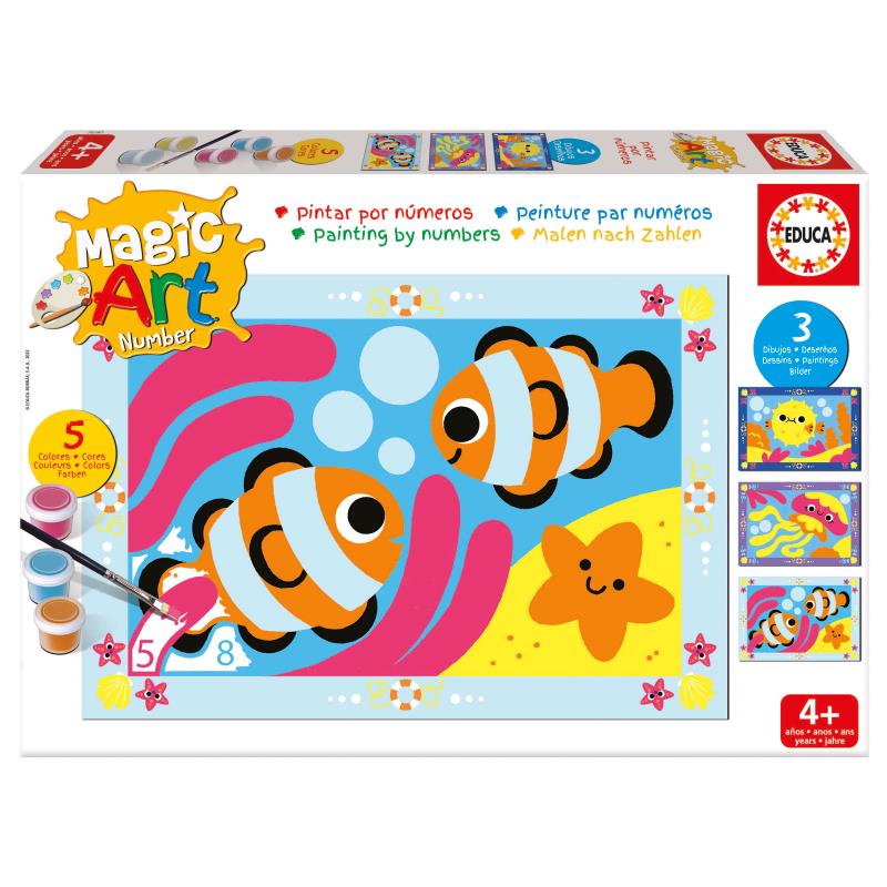 Educa pinta com números (20287), vida marinha