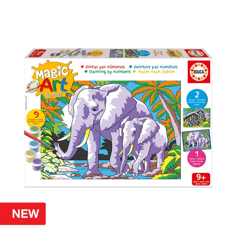 EDUCA Arte pinta com números - 20301 - animais selvagens
