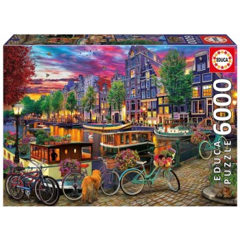 EDUCA Puzzle 6000 peças, Bicicletas em Amesterdão - 20330