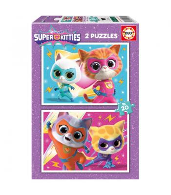 Puzzle 2x20 peças, Superkitties - 20340 - EDUCA