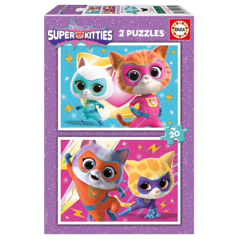 Puzzle 2x20 peças, Superkitties - 20340 - EDUCA