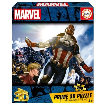 Puzzle 3D Lenticular 300 peças, Marvel - 20346 - EDUCA