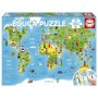 EDUCA Puzzle 150 peças, Meninas do Mundo (Mapa) - 20477