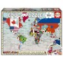 EDUCA Puzzle 150 peças, GeoPuzzles Bandeiras do Mundo - 20480