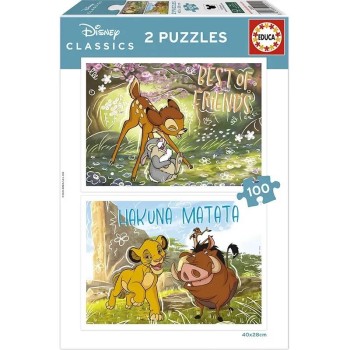 EDUCA Puzzle 2x100 peças, Disney Classic - 20491