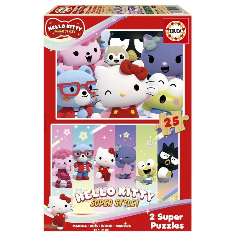 Educa puzzle madeira 2x25 peças, Hello Kitty - 20507