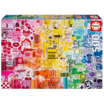EDUCA Puzzle 500 peças, Colagem de Cores - 20543