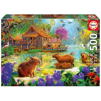 EDUCA Puzzle 500 peças - 20547 - Aldeia de Capivaras