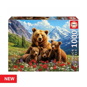 EDUCA Puzzle 1000 peças, Ursos Grizzly no Canada - 20553