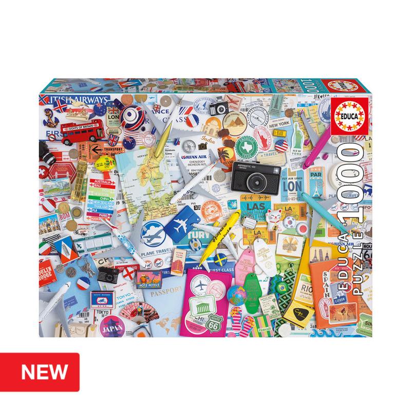 EDUCA Puzzle 1000 peças, Colagens de Viagem - 20560