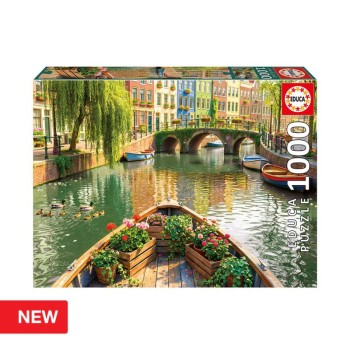 EDUCA Puzzle 1000 peças, Passeio De Barco Em Amsterdão - 20563