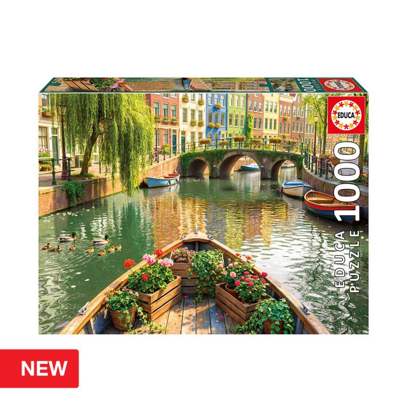 EDUCA Puzzle 1000 peças, Passeio De Barco Em Amsterdão - 20563