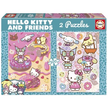 EDUCA Puzzle 2×500 Hello Kitty e Amigos Donuts - 20587
