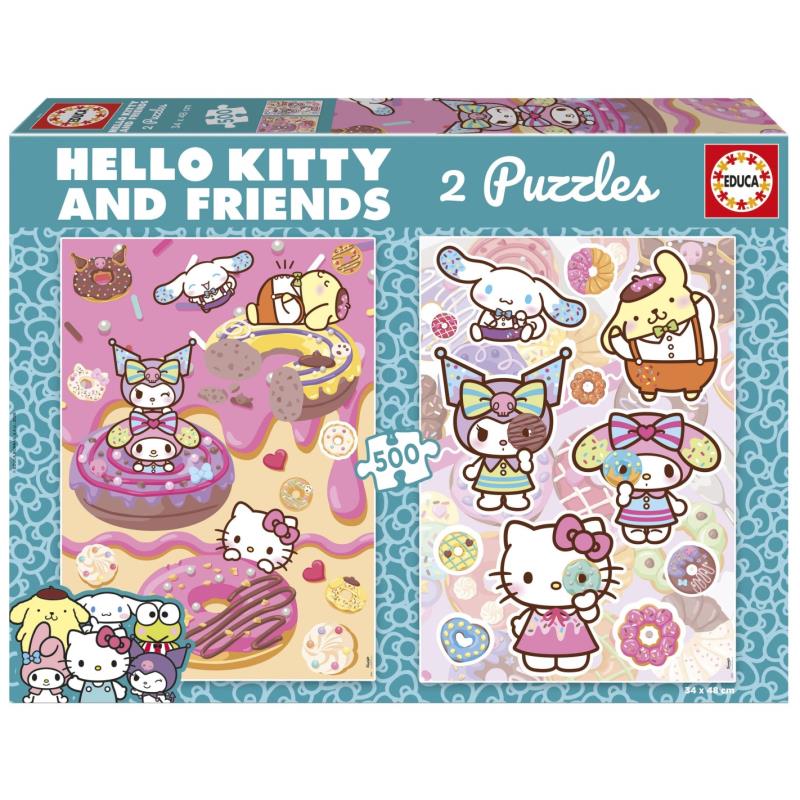 EDUCA Puzzle 2×500 Hello Kitty e Amigos Donuts - 20587