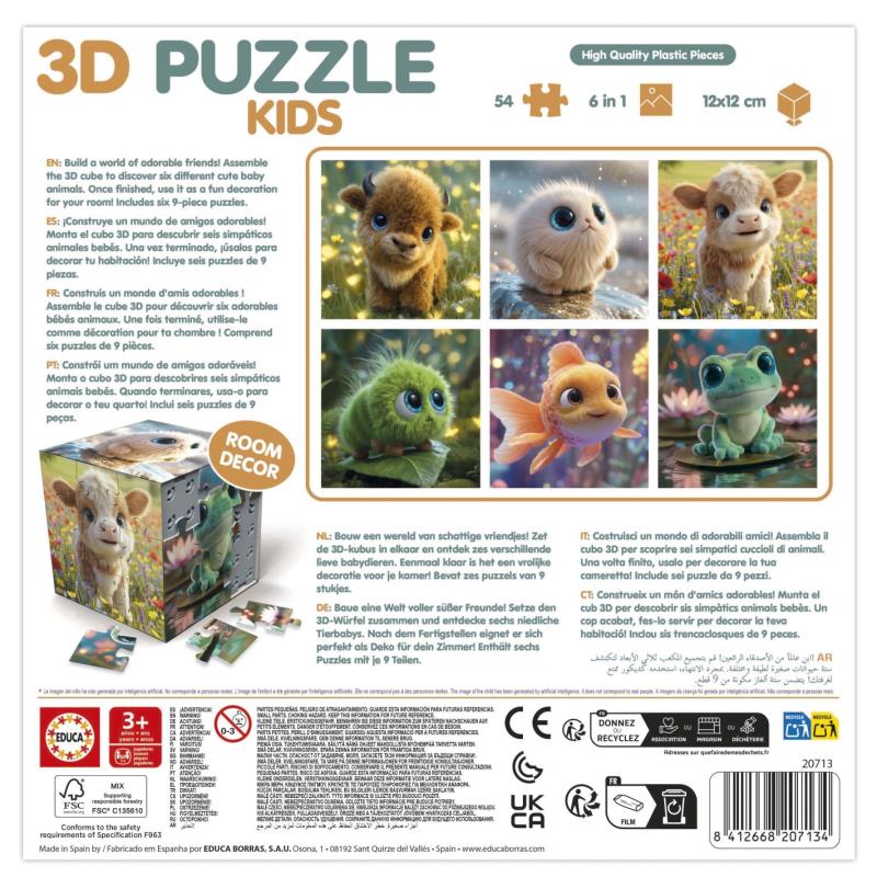 Quebra-cabeças 3D para Crianças - 20713 - Animais bebés