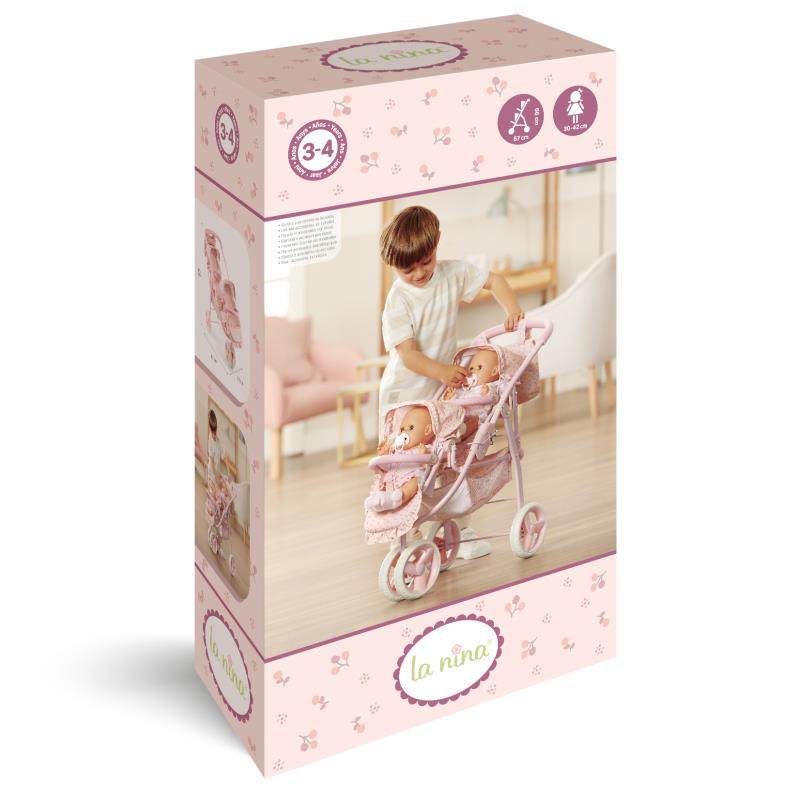Carro de bonecas para gémeos La Nina, coleção Olivia - 1121000283 