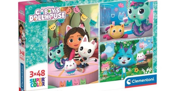 Clementoni Gabby's Doll House Puzzle 3 x 48 Peças - 25289