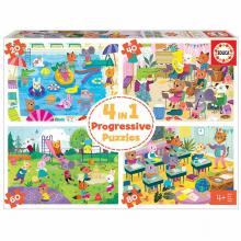 Educa Puzzle Progressivo - 18904 - Dia na Escola