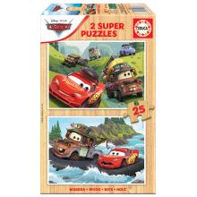 Educa Puzzle 2x25 peças em madeira - 18877 - Cars