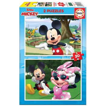 Educa Puzzle 2x20 peças - 18884 - Mickey & Friends