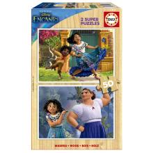 Educa Puzzle 2x50 peças em madeira, Encanto, Disney - 19198