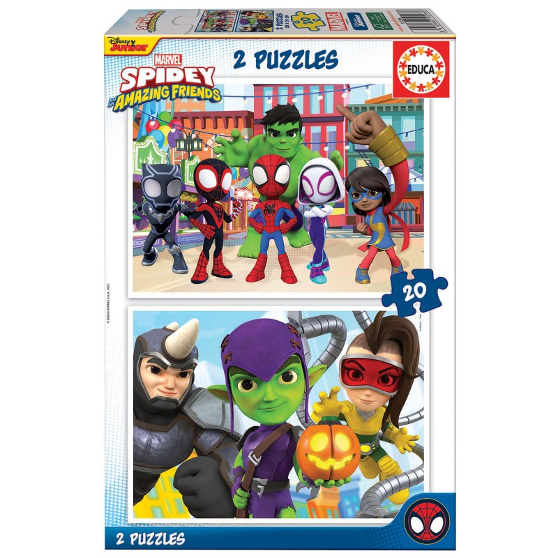 EDUCA Puzzle 2×20 peças, Spidey & His Amazing Friends - 19296