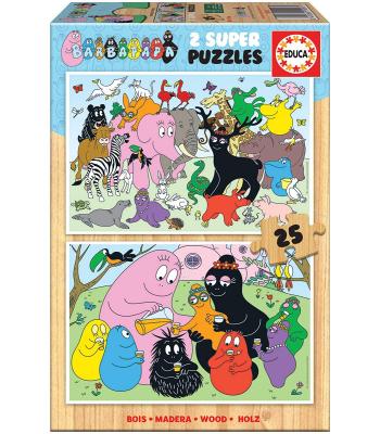 Educa Puzzle 2x25 peças madeira - 19093 - Barbapapa 