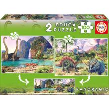 EDUCA Puzzle 2x100 Dino World - 15620