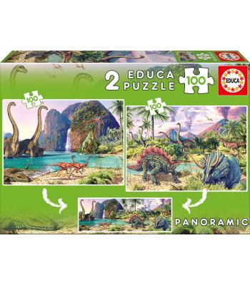 EDUCA Puzzle 2x100 Dino World - 15620