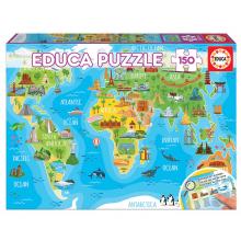 Educa Puzzle Mapa mundo de monumentos - 18116