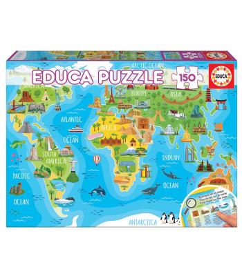 Educa Puzzle Mapa mundo de monumentos - 18116