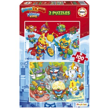 Educa Puzzle 2x100 peças Superthings - 19205