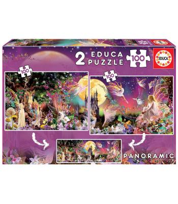 Educa Puzzle Tríptico De Fadas  2×100  peças - 19291 