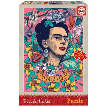 Educa Puzzle 500 peças - Viva la Vida, Frida Kahlo - 19251 