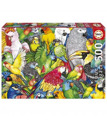 Educa Puzzle 500 peças, Papagaios - 19547 
