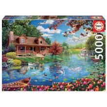 Puzzle 5000 Peças - 19056 - Casinha no Lago