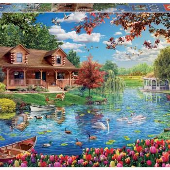 Puzzle 5000 Peças - 19056 - Casinha no Lago