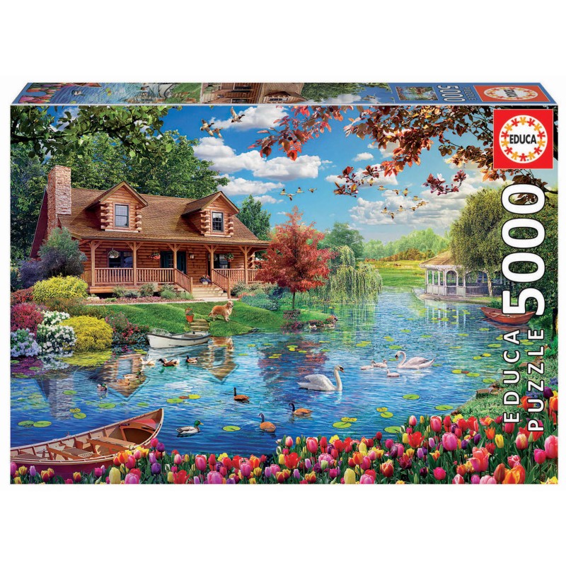 Puzzle 5000 Peças - 19056 - Casinha no Lago