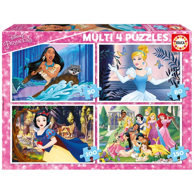 EDUCA Multi 4 puzzles Princesas - 17637