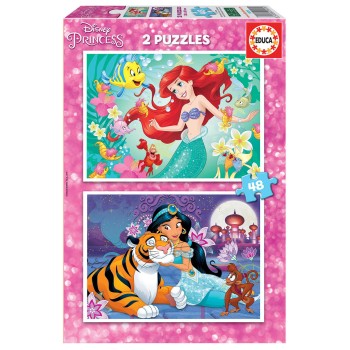 Puzzle 2x48  Ariel e Jasmine - 18213 - Educa