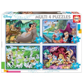 EDUCA Puzzles Multi 4 Clássicos Disney - 18105