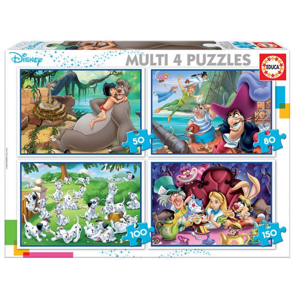 EDUCA Puzzles Multi 4 Clássicos Disney - 18105