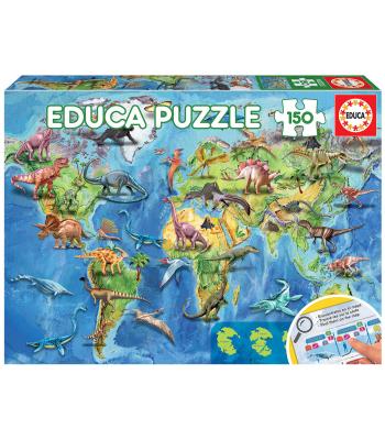 Educa Puzzle 150 peças - mapa mundo dinossauros - 18997 