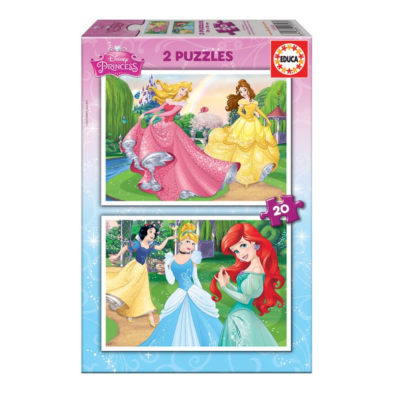 EDUCA Puzzle 2x20 peças - Princesas Disney - 16846 