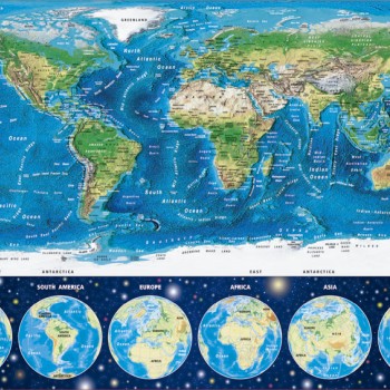 Puzzle "Mapa do Mundo Físico" neon 16760