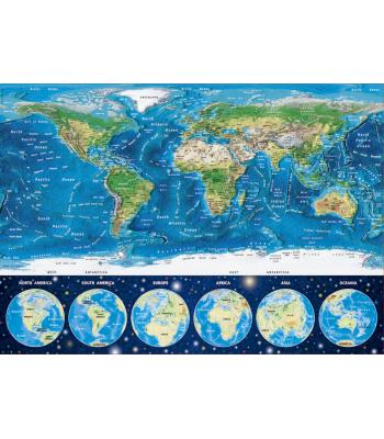 Puzzle "Mapa do Mundo Físico" neon 16760