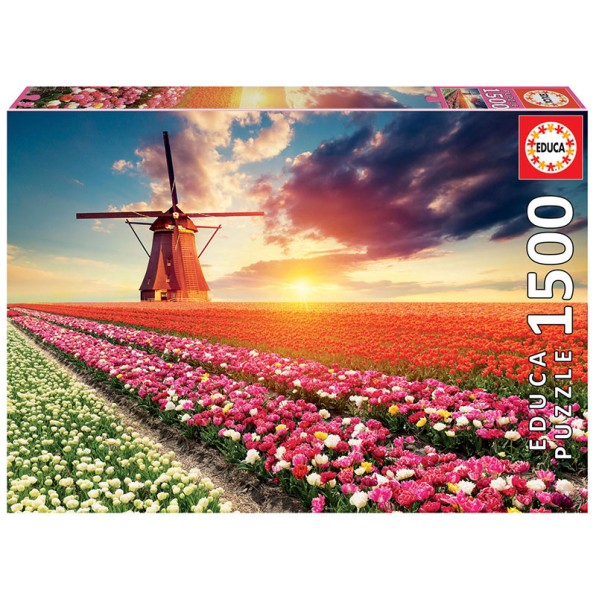 Puzzle - 18465 - Paisagem de tulipas